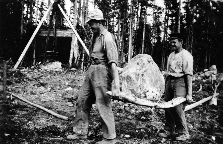 Vägbrytning mellan Kamsjön och Kylviken 1938. P...