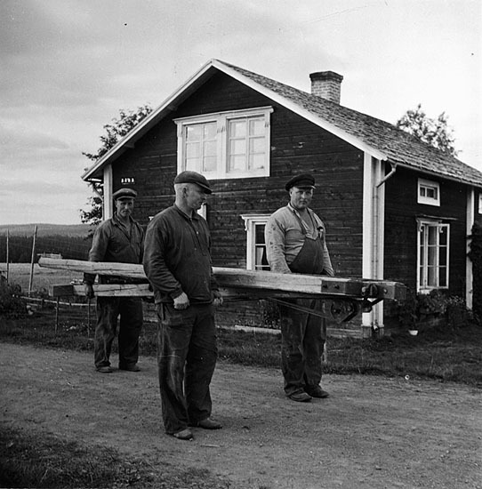 Stubbrytaren flyttas i Karlsbacka, 1945.