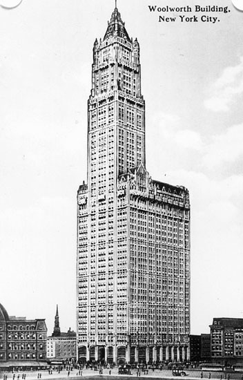 Vykort från Woolworth Building, New York.