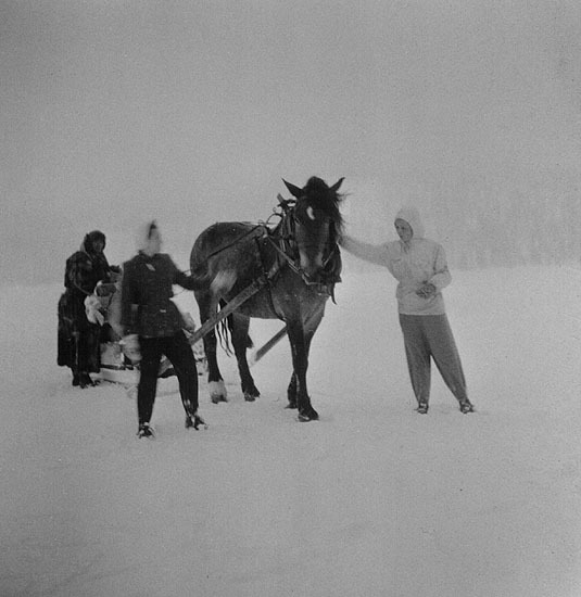 Postförare Anders Näsström, Lövberg, på isen vi...