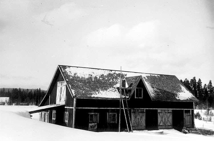 E. Bergkvists ladugård med foderlada i Skansholm.