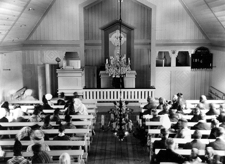Interiör från Ammarnäs kyrka.