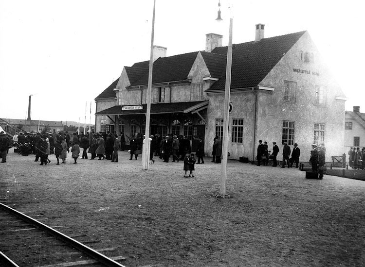 Järnvägsstationen i Skellefteå. Bilden är tagen...