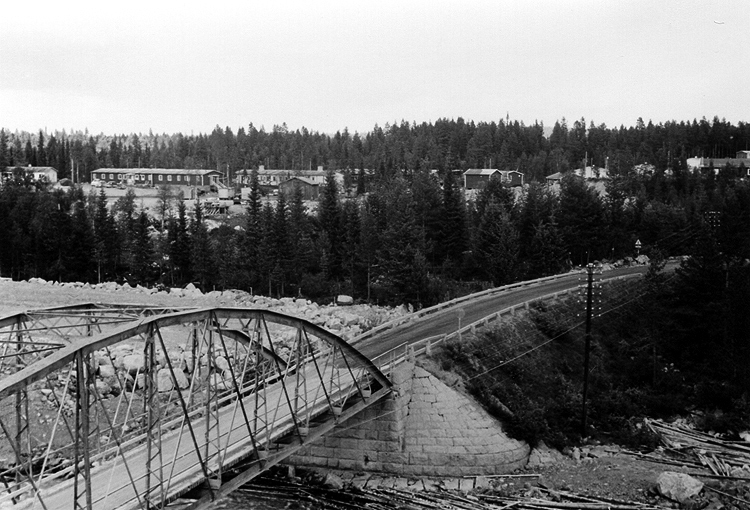 Bullerforsens vattenkraftverksbygge 1956. Där f...
