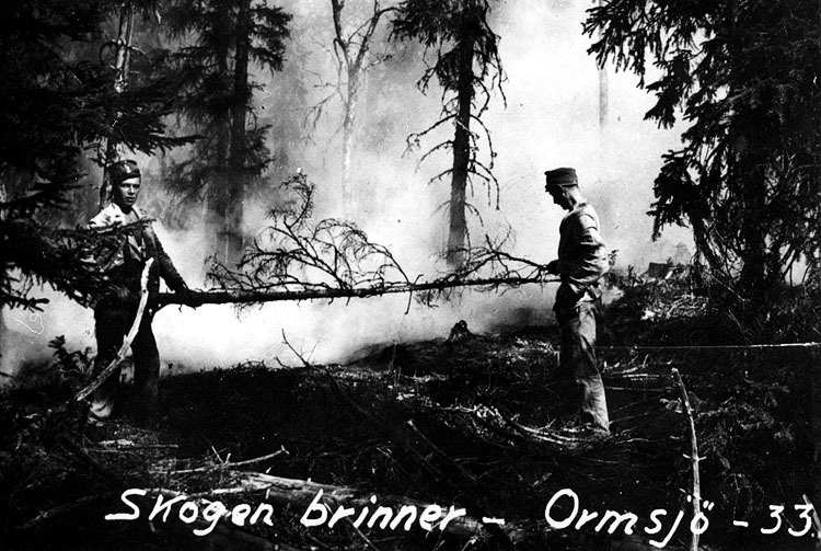 Skogen brinner, Ormsjö 1933.