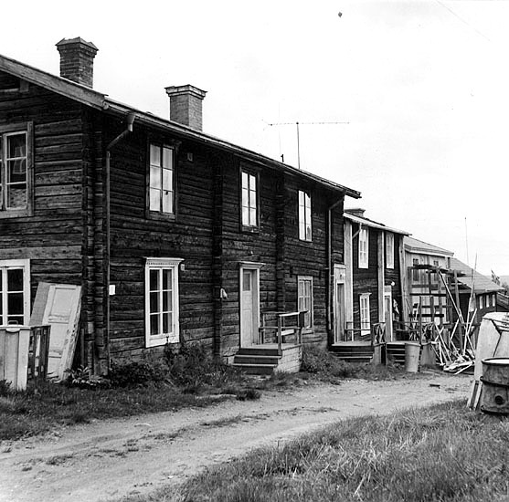 Kyrkstaden i Vilhelmina. Hus D, E, F. Juni 1967.