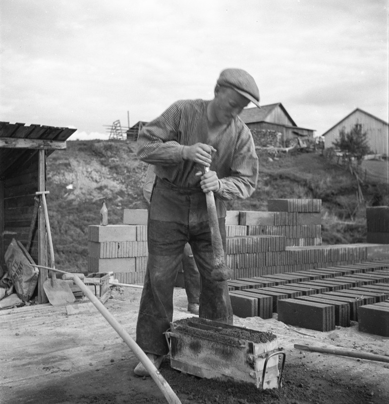 Tillverkning av cementtegel 1936 Kågedalen