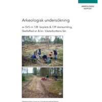 Andersson, Berit. 2007. - Rapport över arkeologisk undersökning av Svs nr 728, boplats & Svs nr 729, stensamling, Skellefteå sn & kn. Västerbottens län.