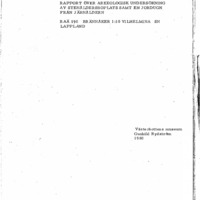 Rydström, Gunhild. 1980. - Rapport över arkeologisk undersökning av stenåldersboplats samt en jordugn från järnåldern, Raä 190 Brännåker 1:10, Vilhelmina socken, Lappland.