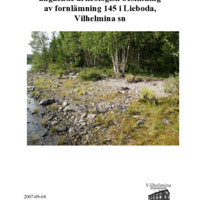 Eliasson, Laila. 2007. - Rapport angående arkeologisk besiktning av fornlämning 145 i Lieboda, Vilhelmina sn.