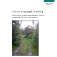 Heinerud, Jans. 2009. - Särskild arkeologisk utredning med anledning av detaljplanearbete på fast. Kåddis 5:3, Umeå socken och kommun. Västerbottens län.