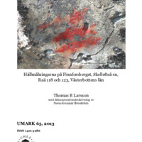 Larsson, Thomas B. 2013. - Hällmålningarna på Finnforsberget, Skellefteå sn, Raä 118 och 123, Västerbottens län, med dokumentationsbeskrivning av Sven-Gunnar Boström. UMARK 65, 2013.