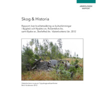 Andersson, Berit. 2012. - Skog & Historia. Rapport över kvalitetssäkring av kulturlämningar i Bygdeå och Nysätra sn, Robertsfors kn samt Byske sn, Skellefteå kn. Västerbottens län.