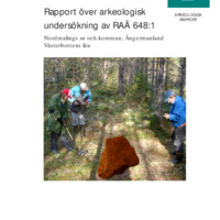 Sandén, Erik. 2003. - Rapport över arkeologisk undersökning av Raä 648:1 Nordmalings sn och kommun, Ångermanland Västerbottens län.