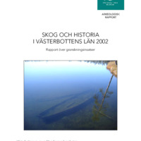 Backman, Malin. 2002. - Skog och historia i Västerbottens län 2002. Rapport över granskningsinsatser.