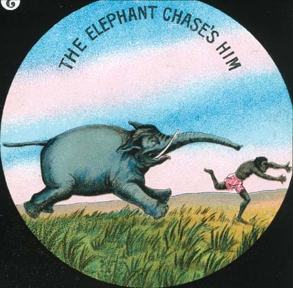 THE ELEPHANT CHASE`S HIM