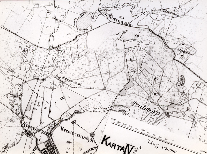 Försöksbat 1933 Ek karta IV. Kartan visar bl.a....
