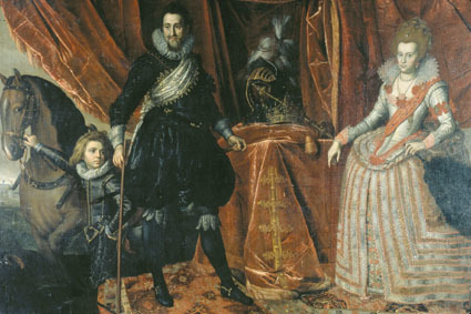 Porträtt av Christian IV och Anna Katharina av ...