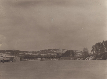 Utsikt från pontonbron i Leksand Maj 1915.