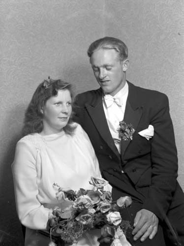 Gösta Nilsson bröllop brudpar, Krogshult.