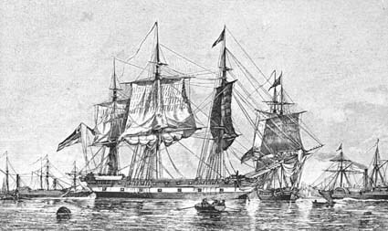 Den första tyska flottan på Elbe.