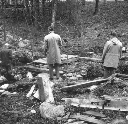 Sillaröd kvarn efter vårfloden 1970.