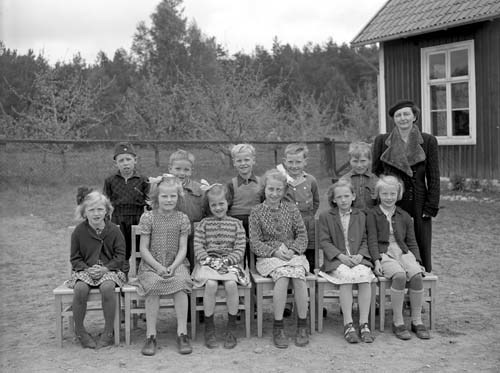 Småskolan Mölleryd. Lärare Annie Ågren