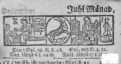 Bild ur almanack år 1666 december.