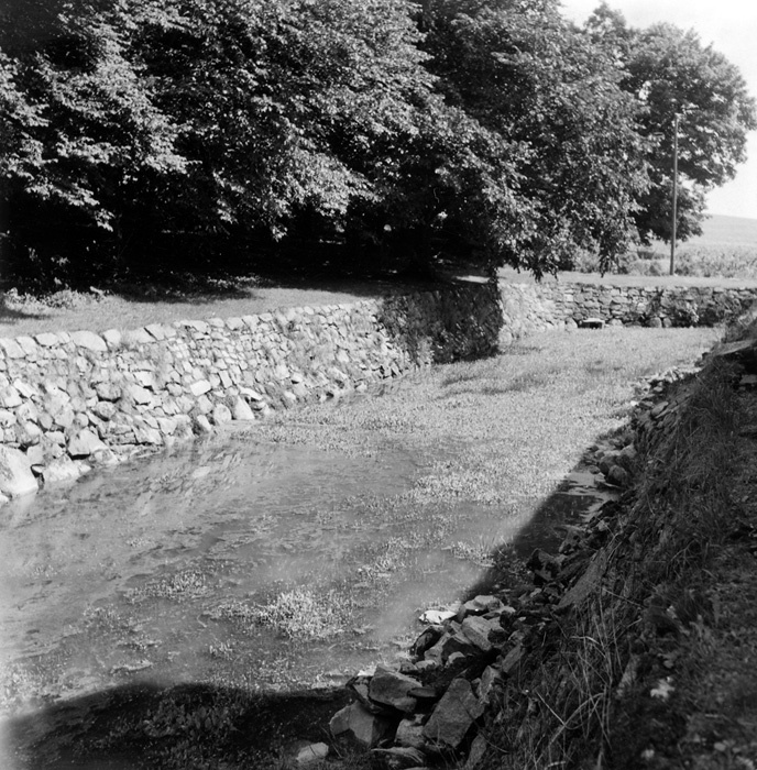 Glimmingehus. Norra vallgraven efter raset 1959.