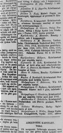 Gåfver från d. 1 April 1885 till Kristianstads ...