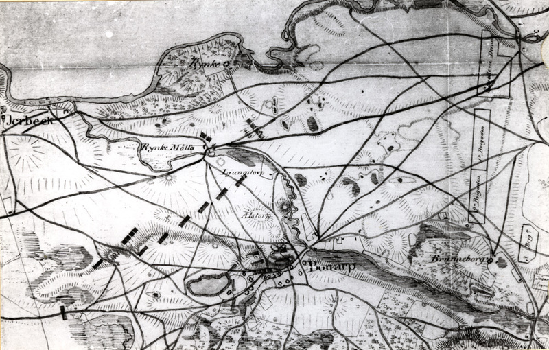 Karta över delar av Riseberga socken med bl. a....