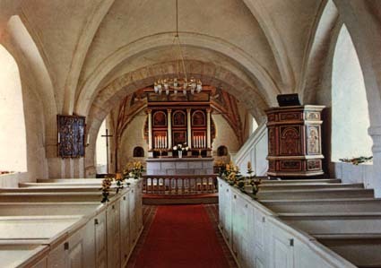 Interiör Dalköpinge kyrka.