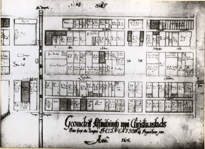 Geometrisk avmätning, Kristianstad år 1671.