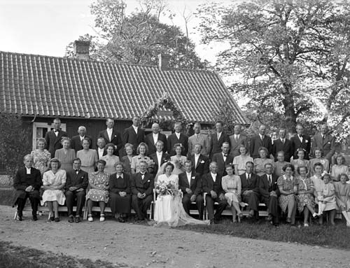 Harry Larssons bröllop grupp alla Bäckaskog.