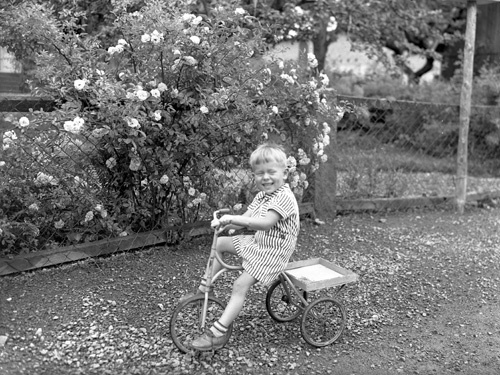 Harald Jönssons pojke Georg på cykel, Allet.