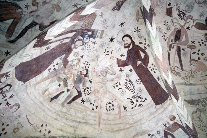 Kalkmålning i Linderöds kyrka. 2011-10-31.