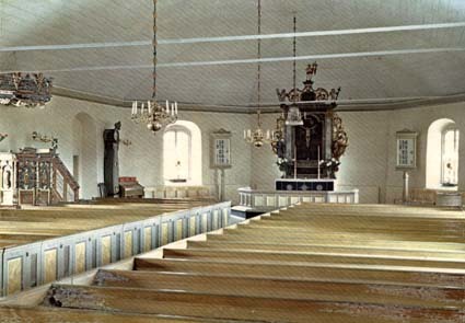 Stora Mellby kyrka, Interiör 1966