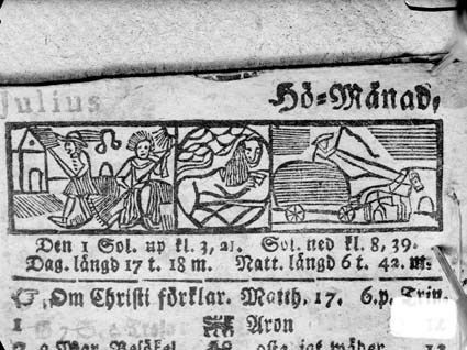 Bild ur almanacka år 1666 Juli