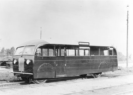 UVHJ. Rälsbuss Nr 1, Motala. Tillverkad 1935. M...