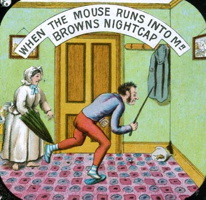 WHEN THE MOUSE RUNS INTO Mr BROWNS NIGHTCAP