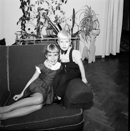 Hos familjen Åke Olsson i Bromölla 1956