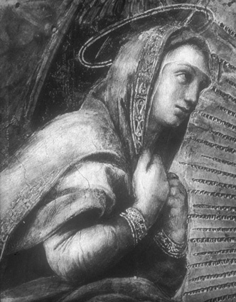 Raffaello Sanzio: Madonnan (Detalj av La Disputa)