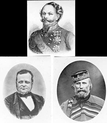 Viktor Emanuel, Cavaour, Garibaldi.