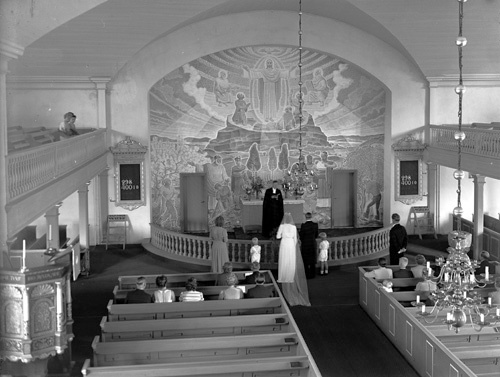 Thyra o Gösta Göranssons bröllop i kyrkan Vånga.