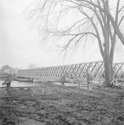 Långebro under ombyggnad, 1961.