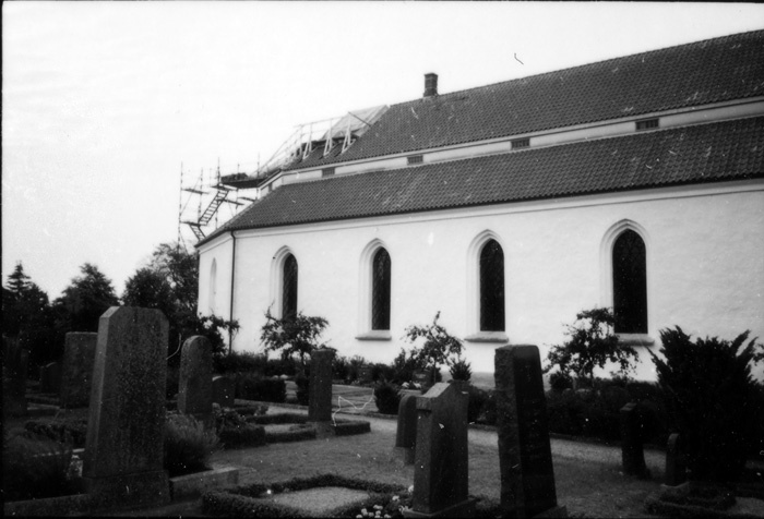 Yttre renovering av Billeberga kyrka.