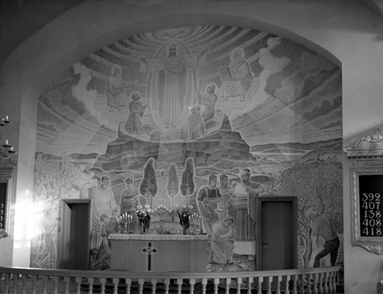 Vånga Kyrka interiör altartavlan Vånga.