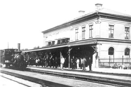 Kalmar Centralstation 1900. KJ Lok Nr: 4.  M 47.