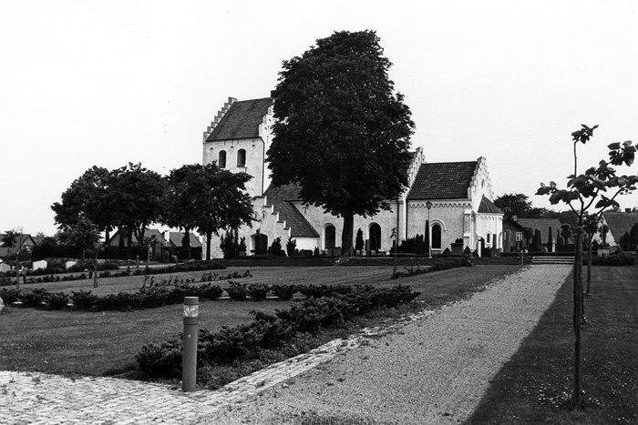 Glumslövs kyrka. Kalkmålning hösten 1989.