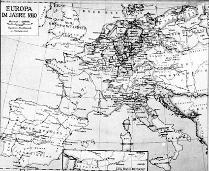 Karta över Europa 1810.